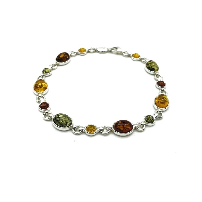 Silver and Amber Bracelet