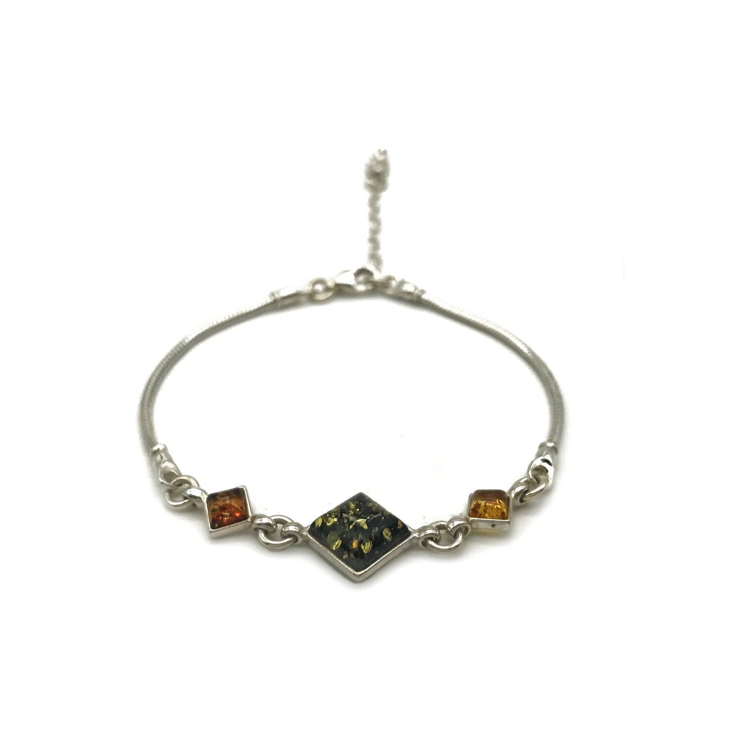 Silver and Amber Bracelet