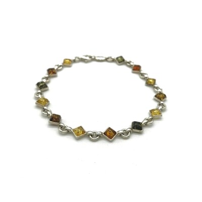 Silver and Amber Bracelet