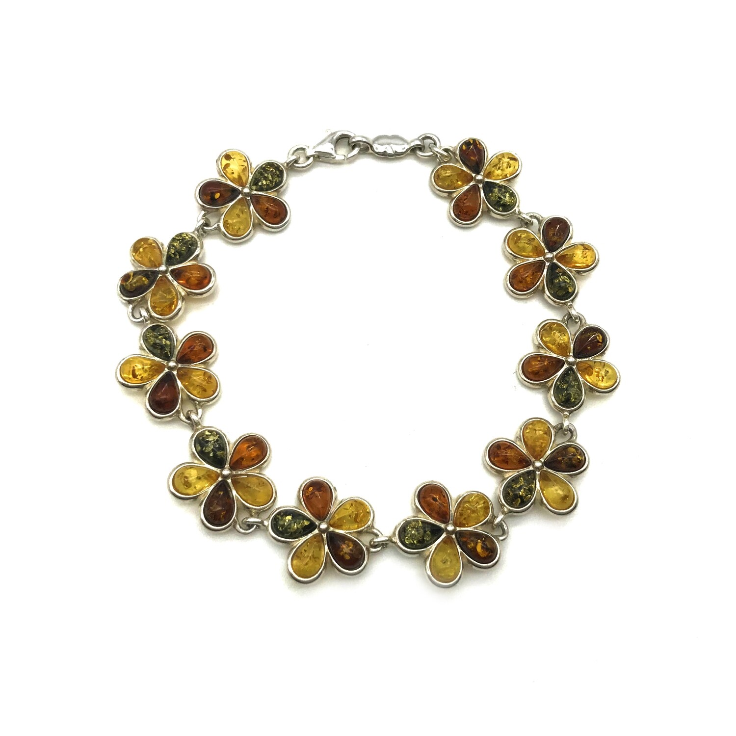 Silver and Amber Bracelet