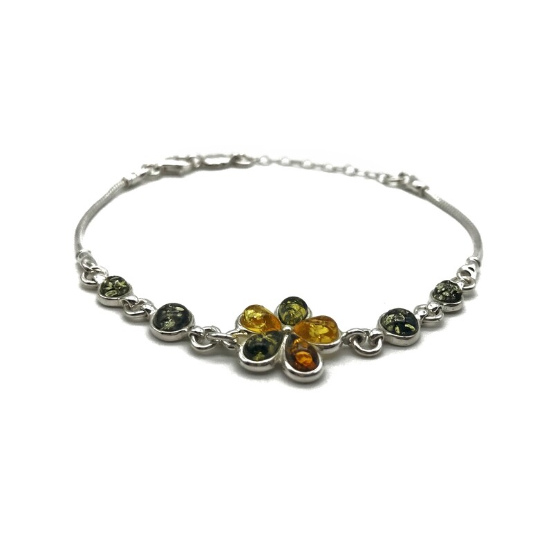 Silver and Amber Bracelet