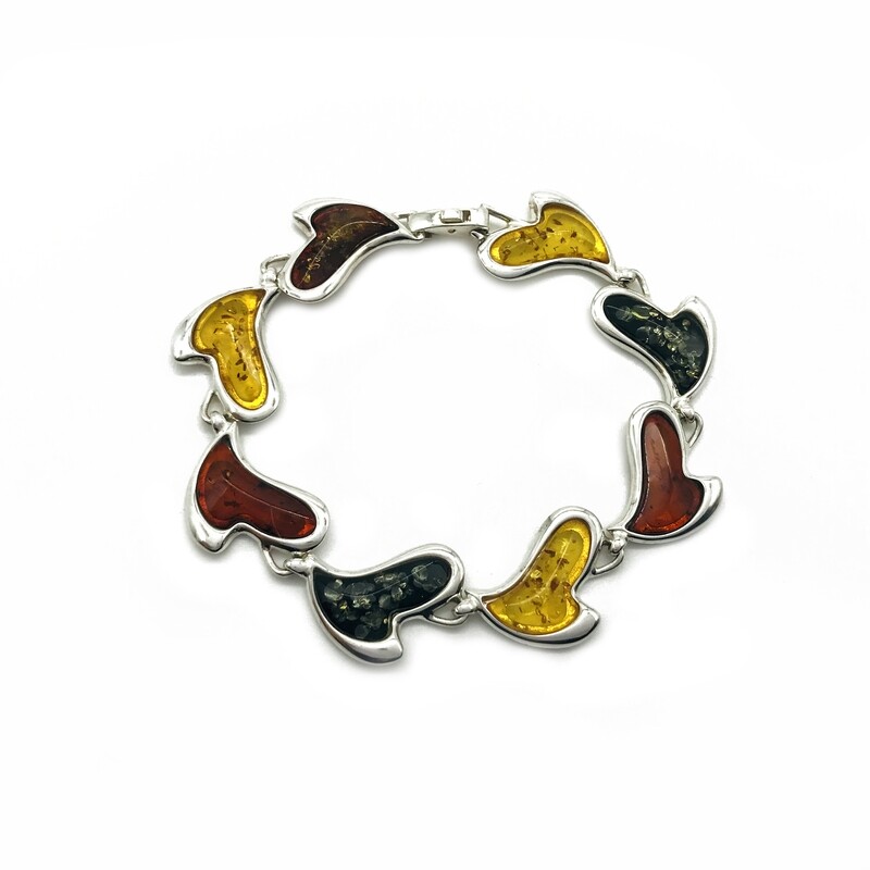 Silver and Amber Bracelet