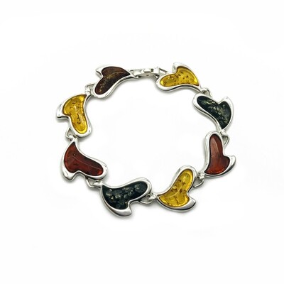 Silver and Amber Bracelet