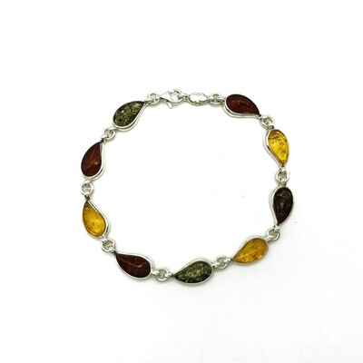 Silver and Amber Bracelet