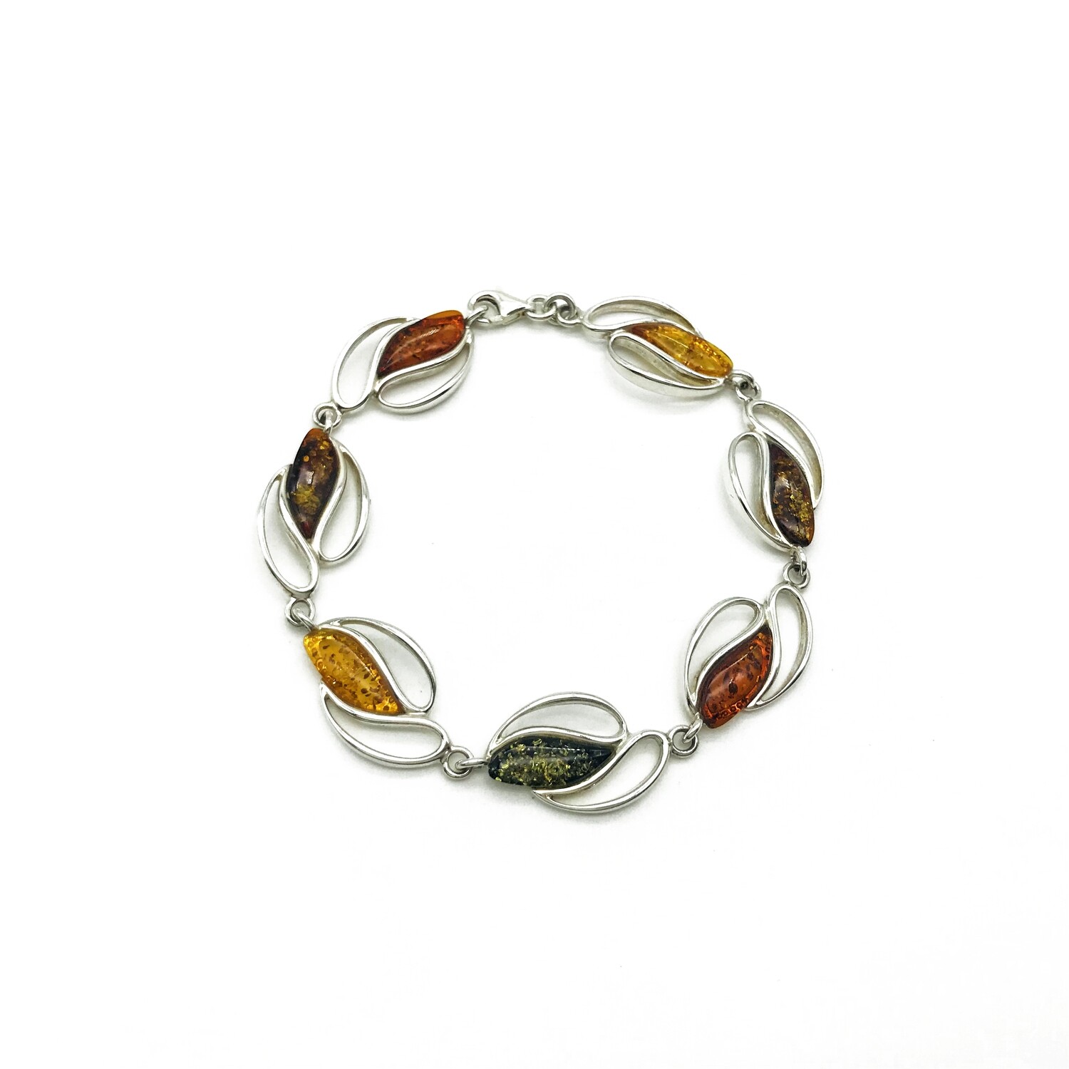 Silver and Amber Bracelet