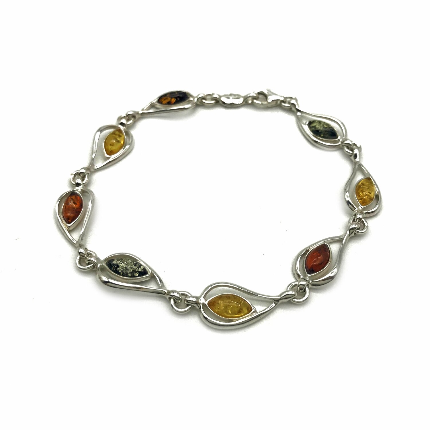 Silver and Amber Bracelet