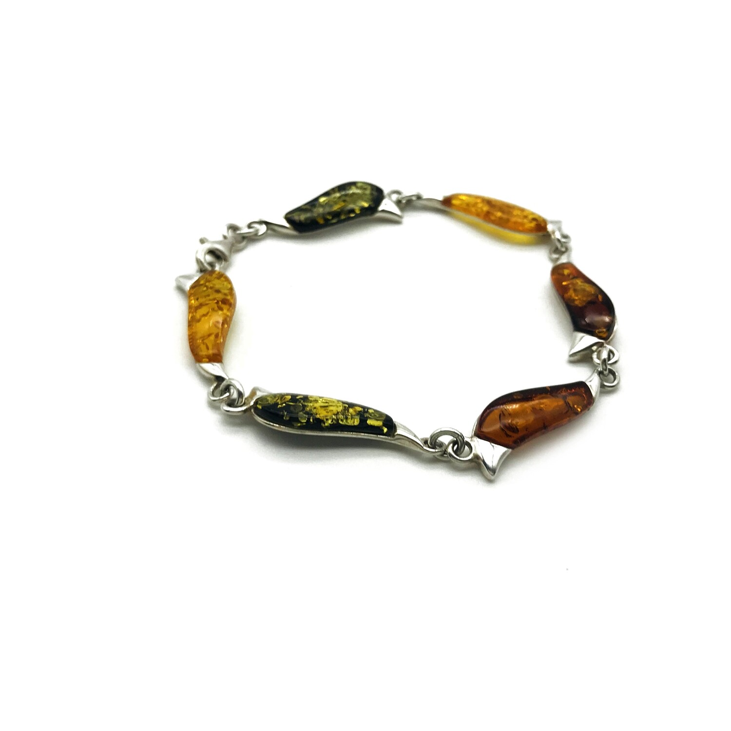 Silver and Amber Bracelet