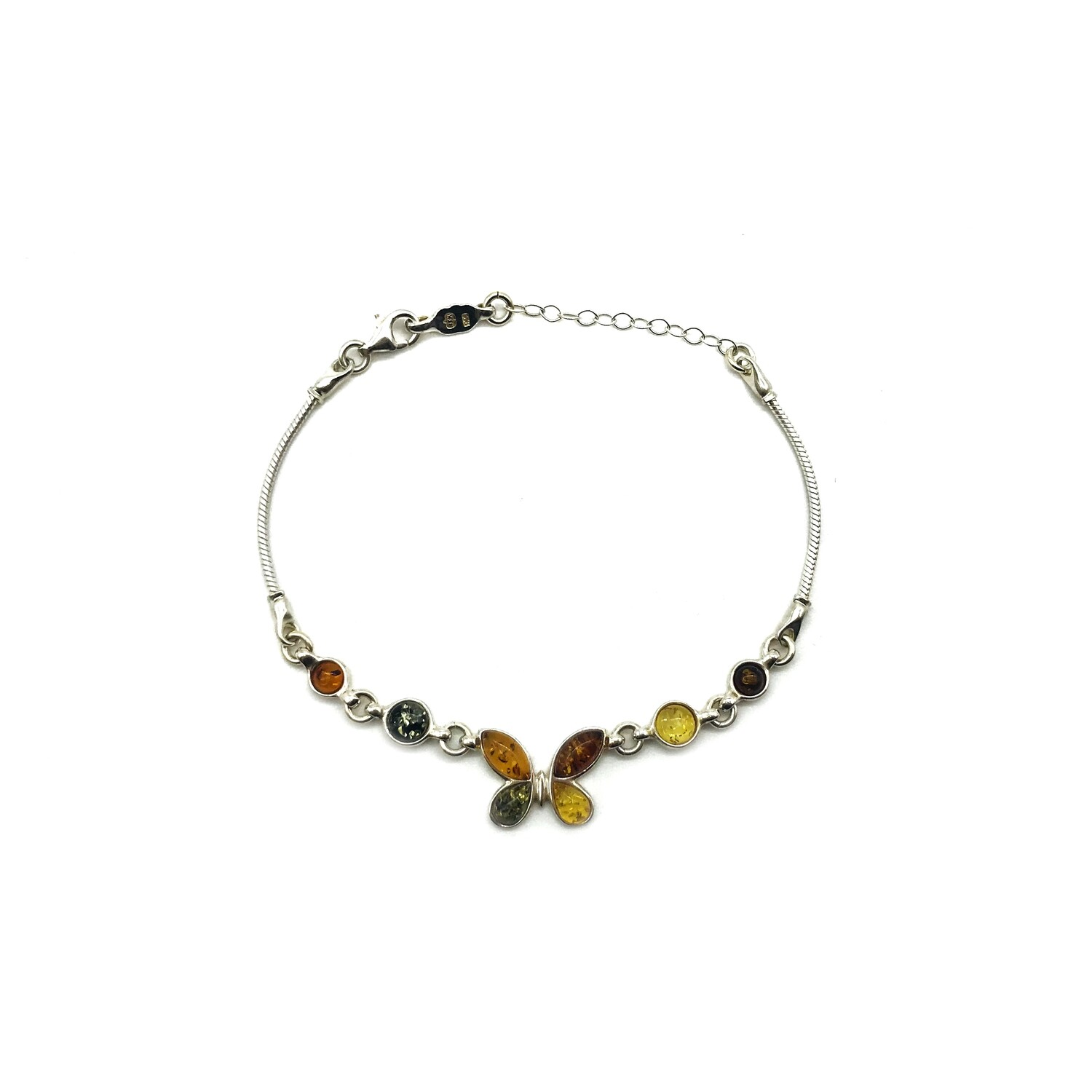 Silver and Amber Bracelet
