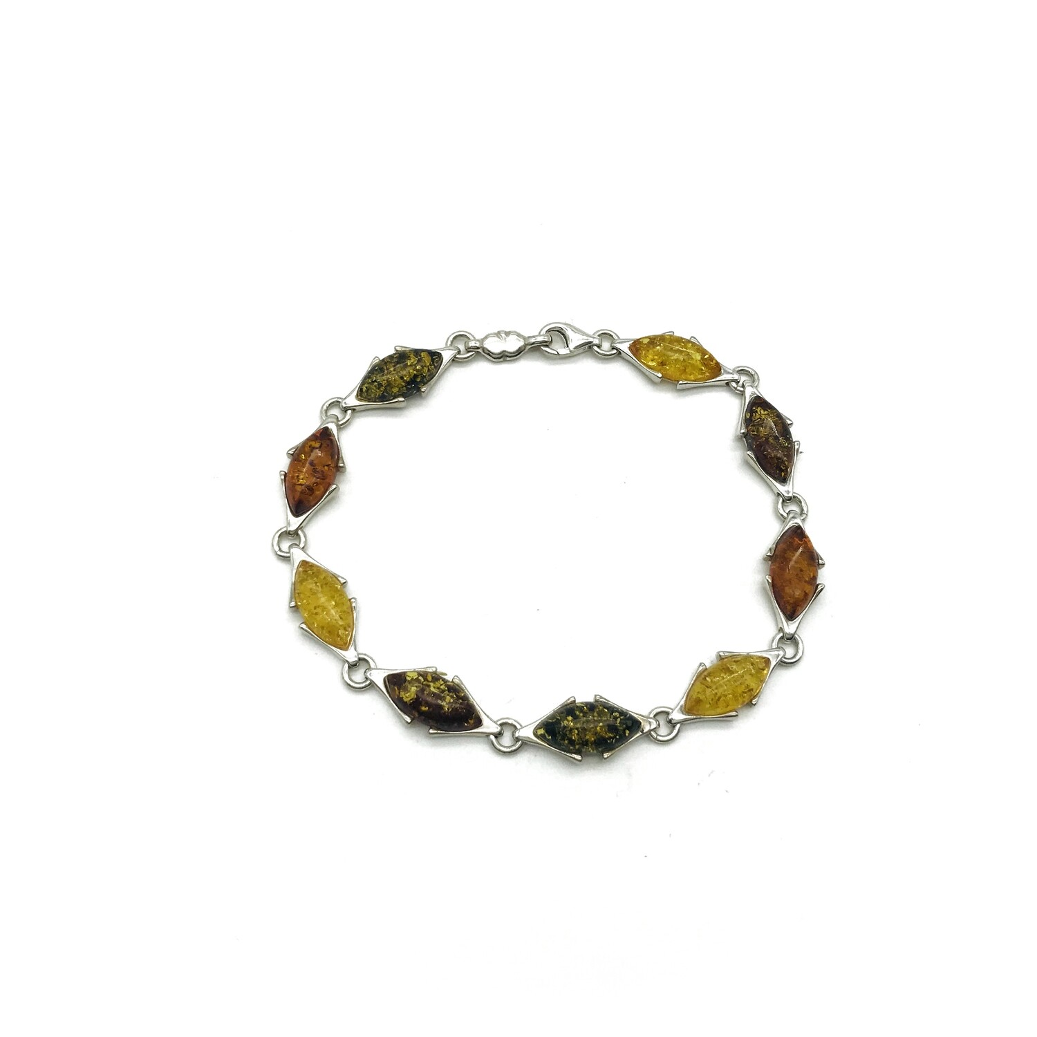 Silver and Amber Bracelet