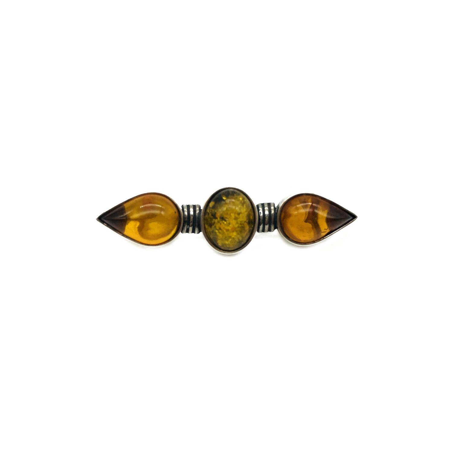 Silver and Amber Brooch