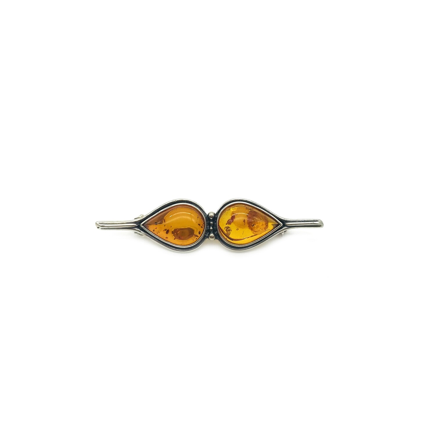 Silver and Amber Brooch