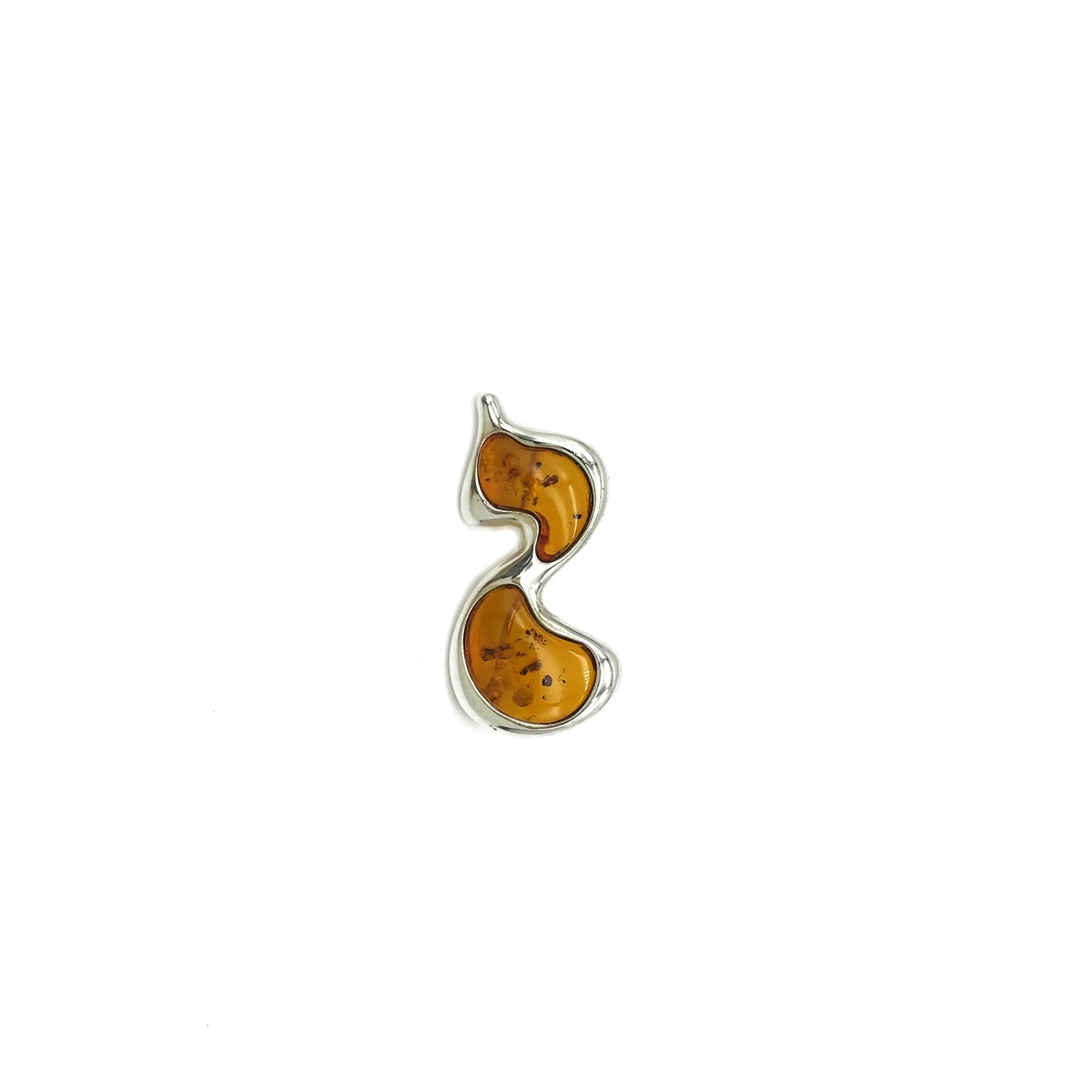 Silver and Amber Brooch