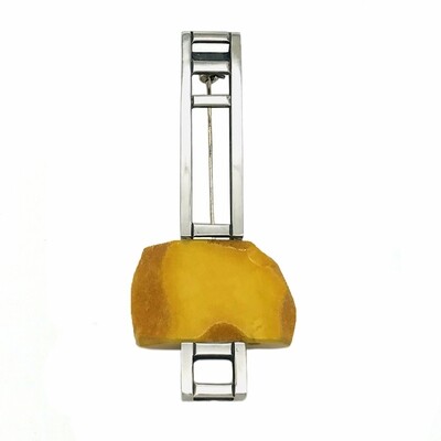 Silver and Amber Brooch
