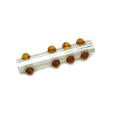 Silver and Amber Brooch