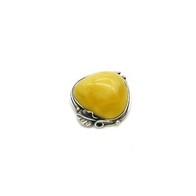 Silver and Amber Brooch