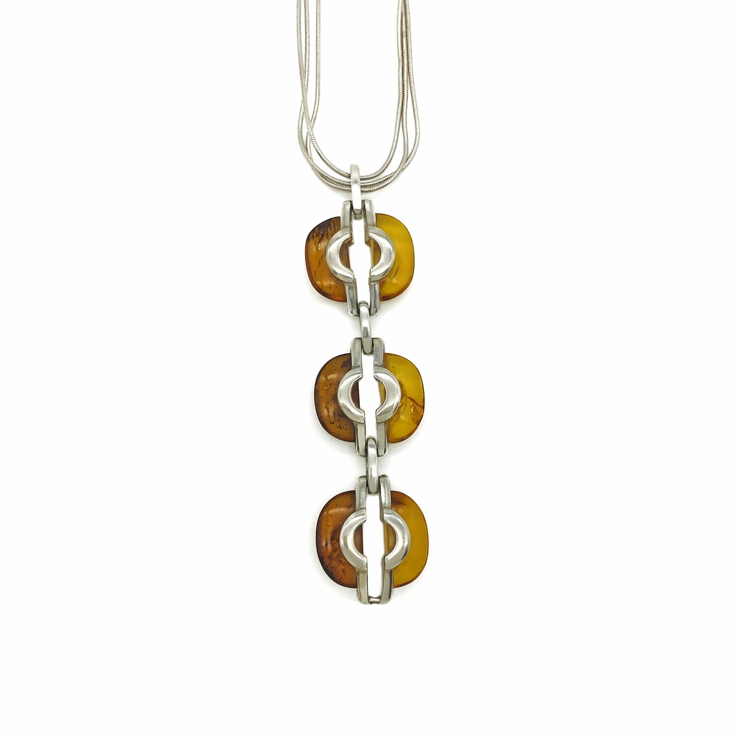 Silver and Amber Necklace