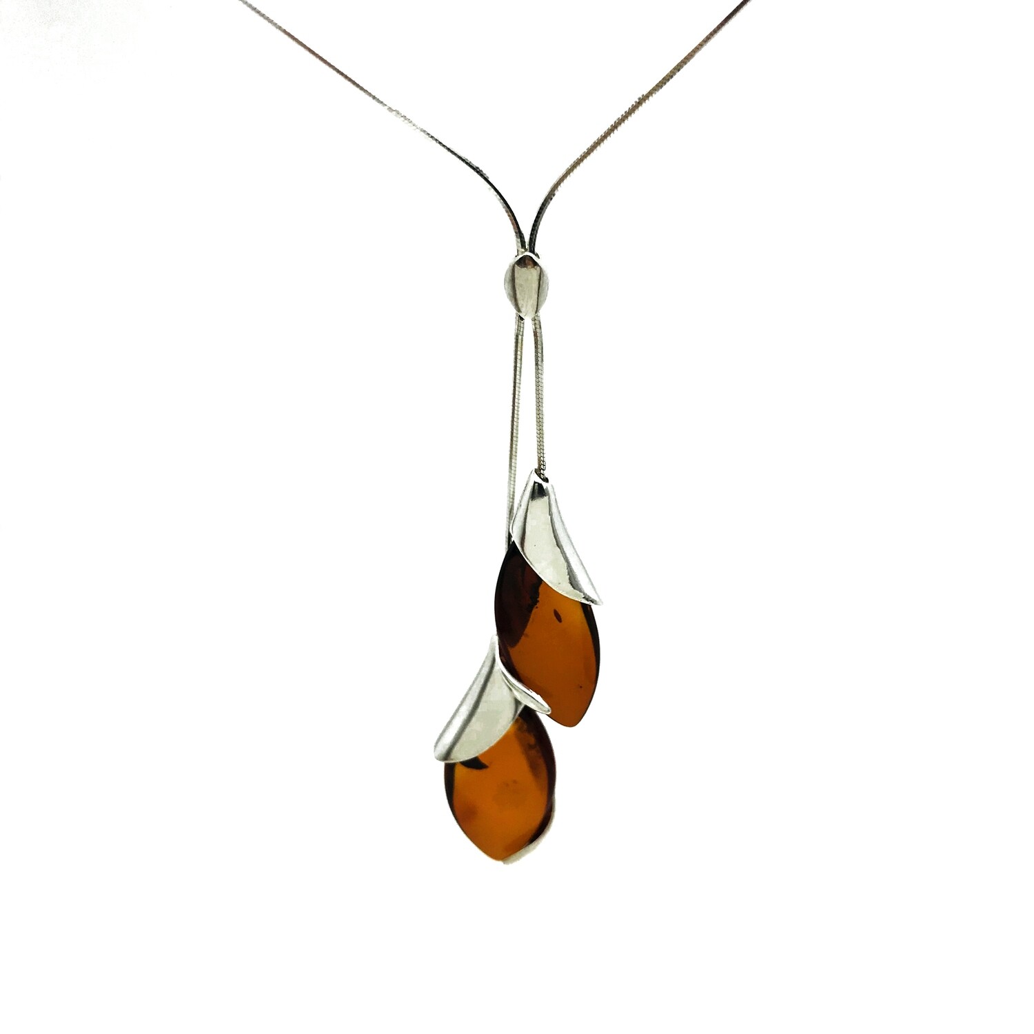 Silver and Amber Necklace