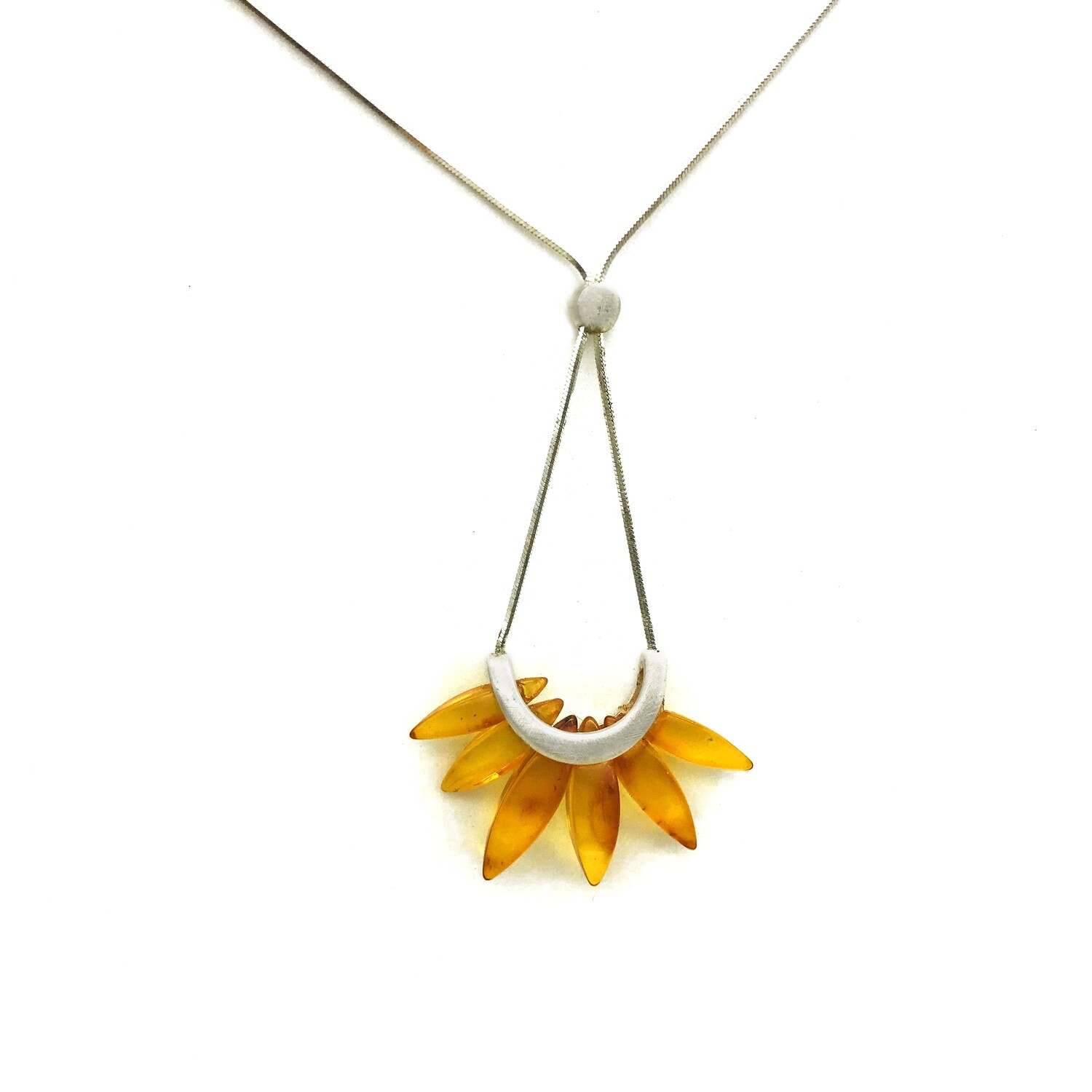Silver and Amber Necklace