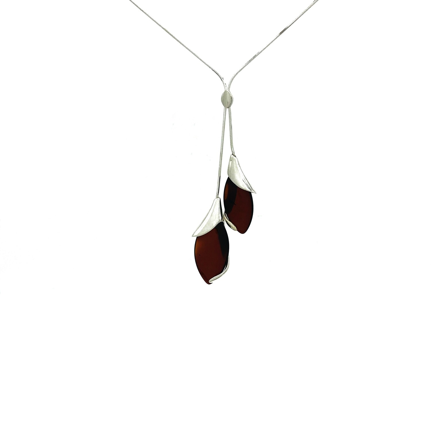 Silver and Amber Necklace