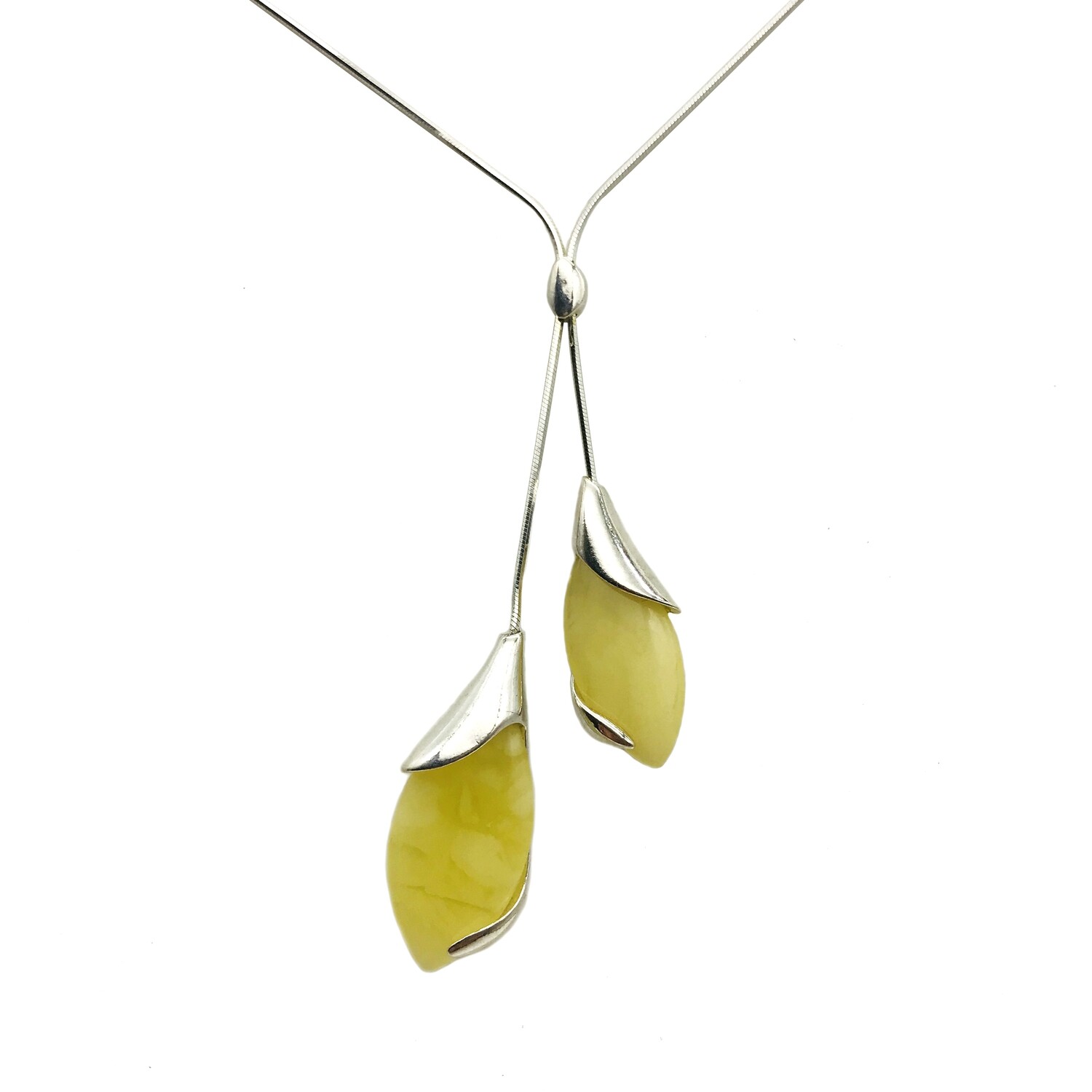 Silver and Amber Necklace