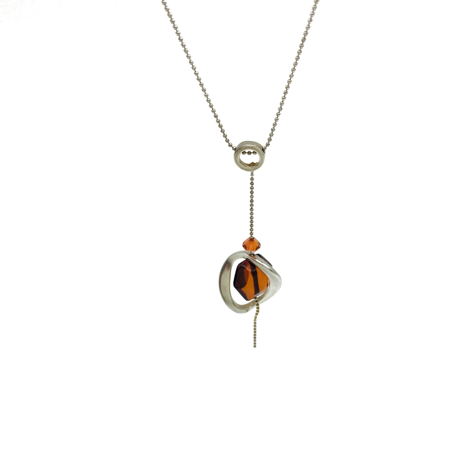 Silver and Amber Necklace