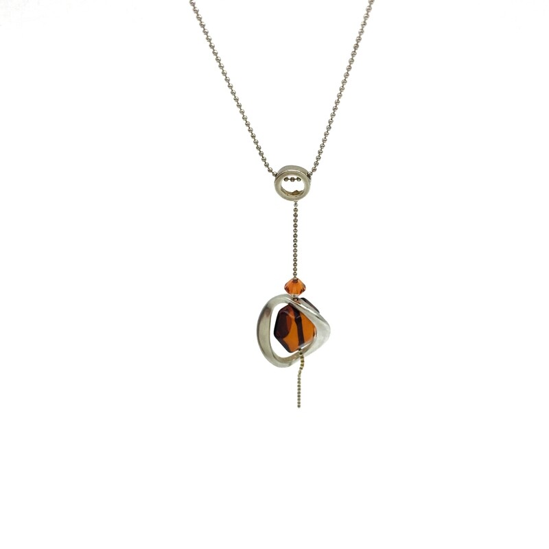Silver and Amber Necklace