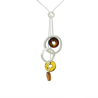 Silver and Amber Necklace