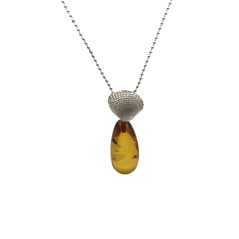 Silver and Amber Necklace