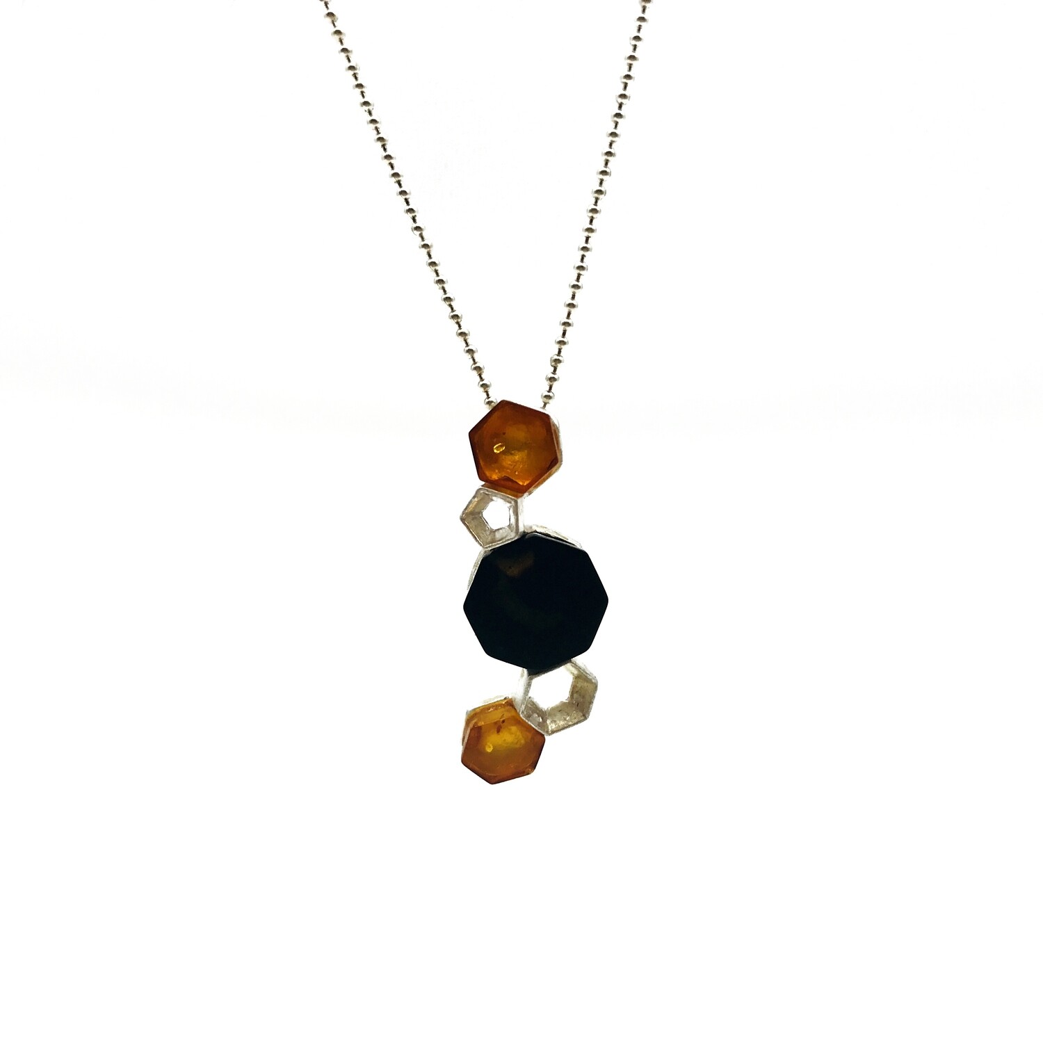 Silver and Amber Necklace