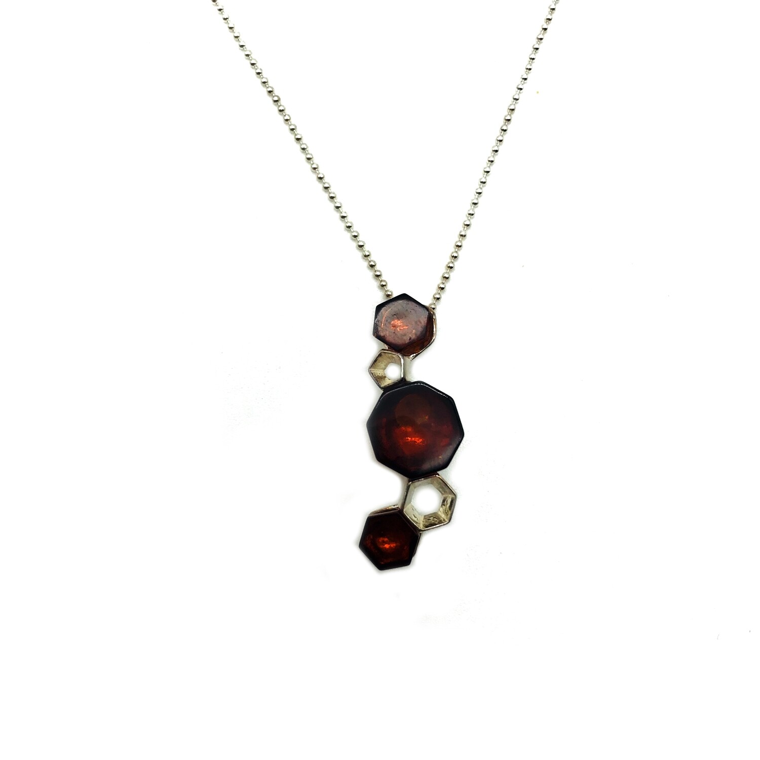 Silver and Amber Necklace