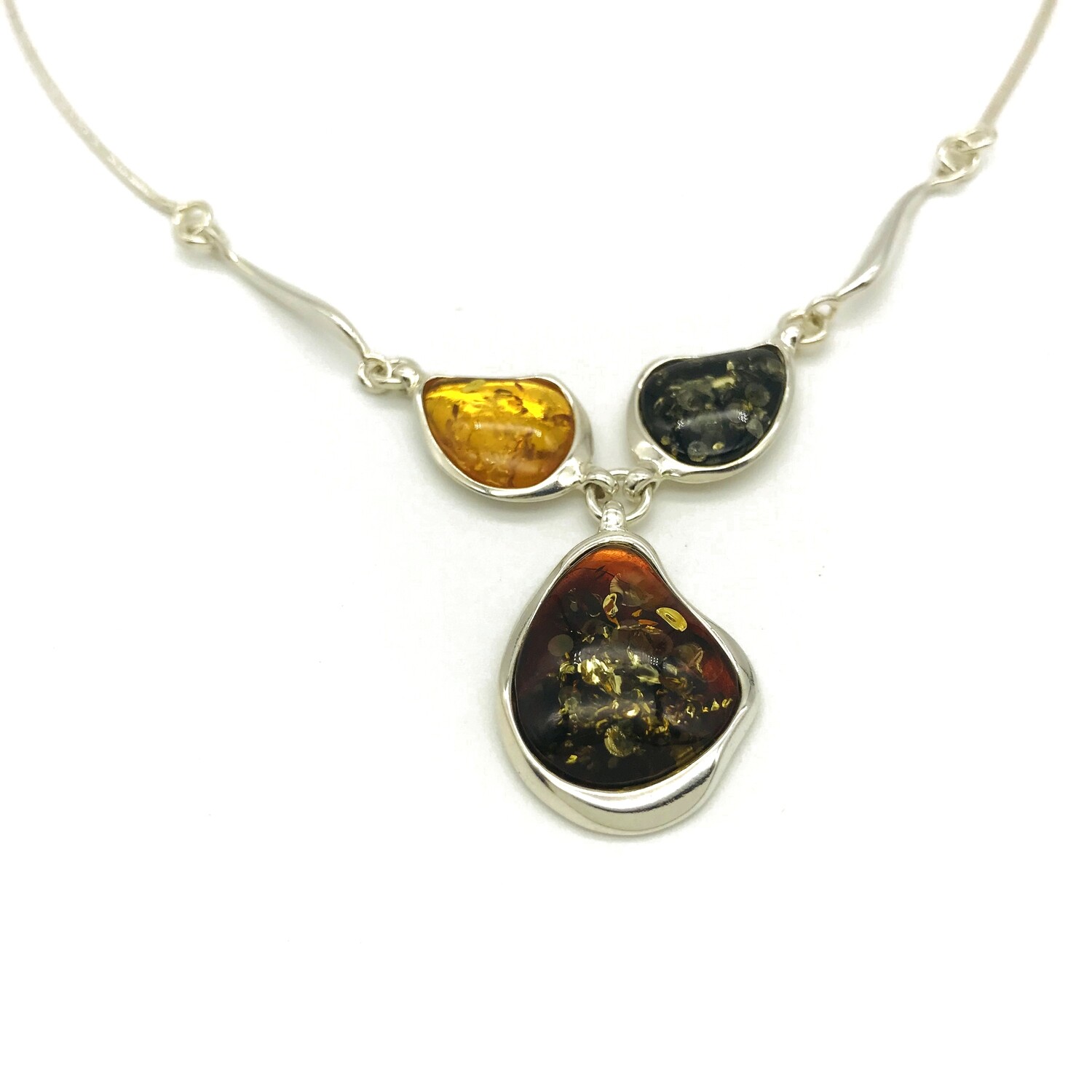 Silver and Amber Necklace