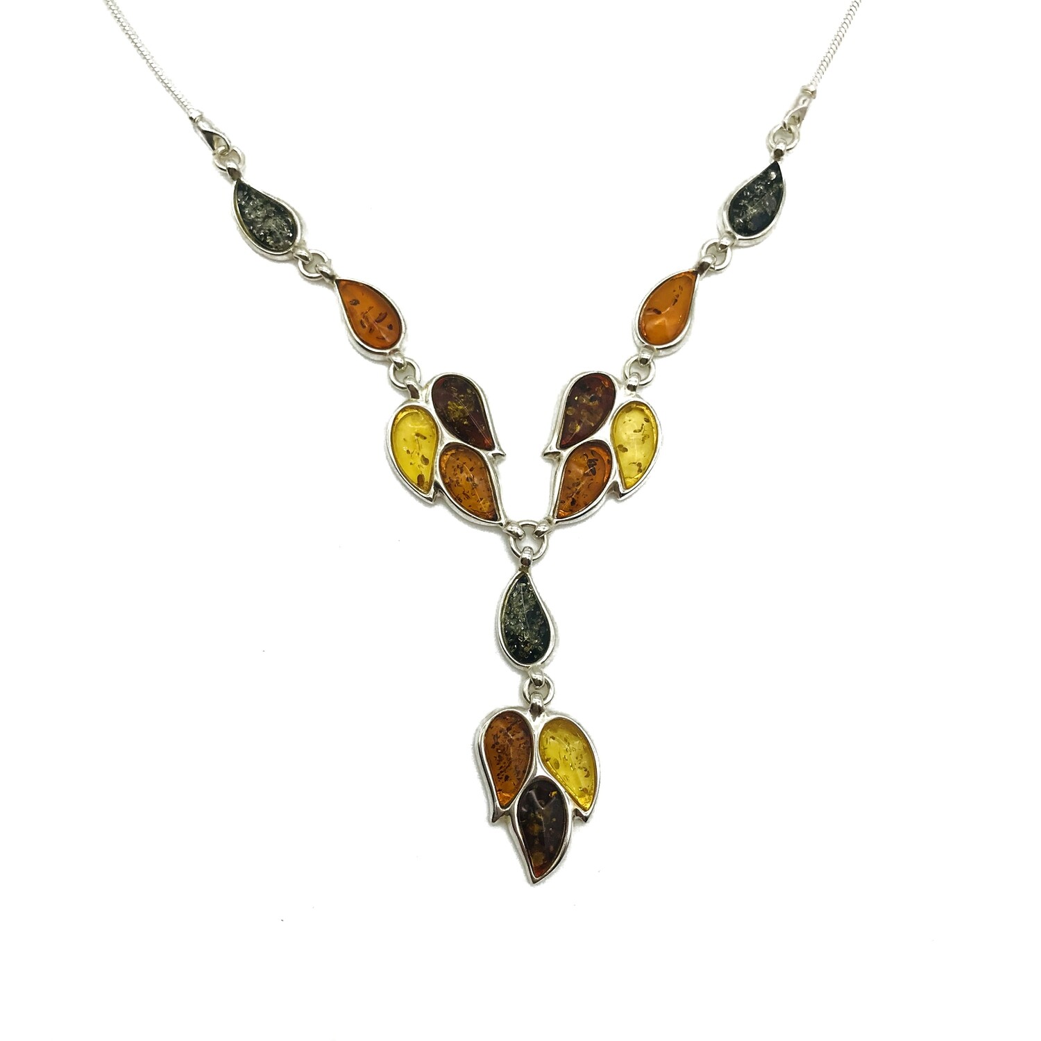 Silver and Amber Necklace