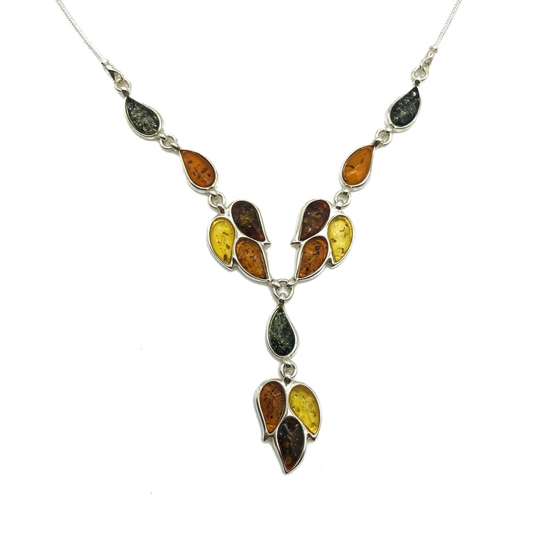 Silver and Amber Necklace