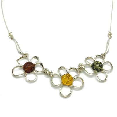 Silver and Amber Necklace