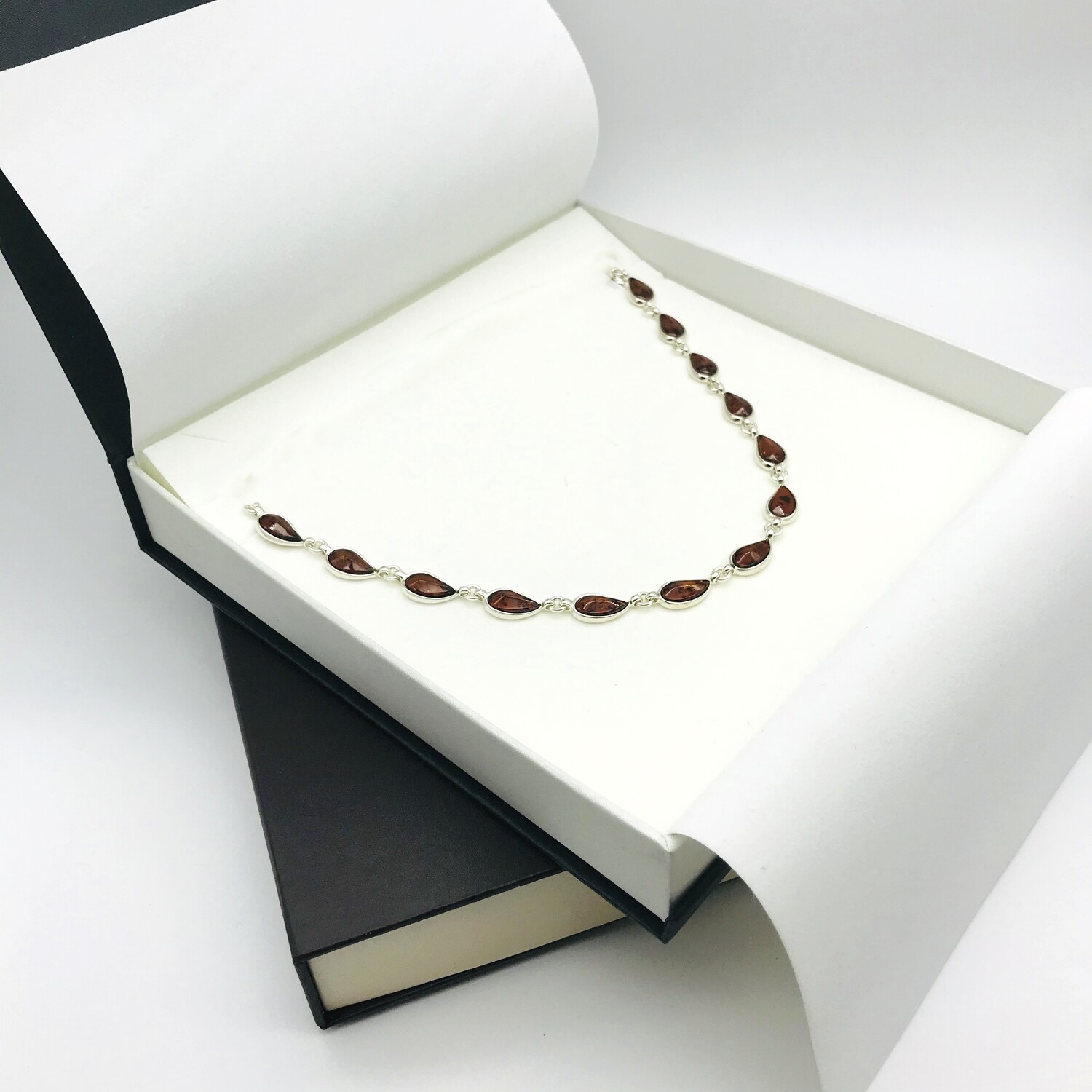 Silver and Amber Necklace