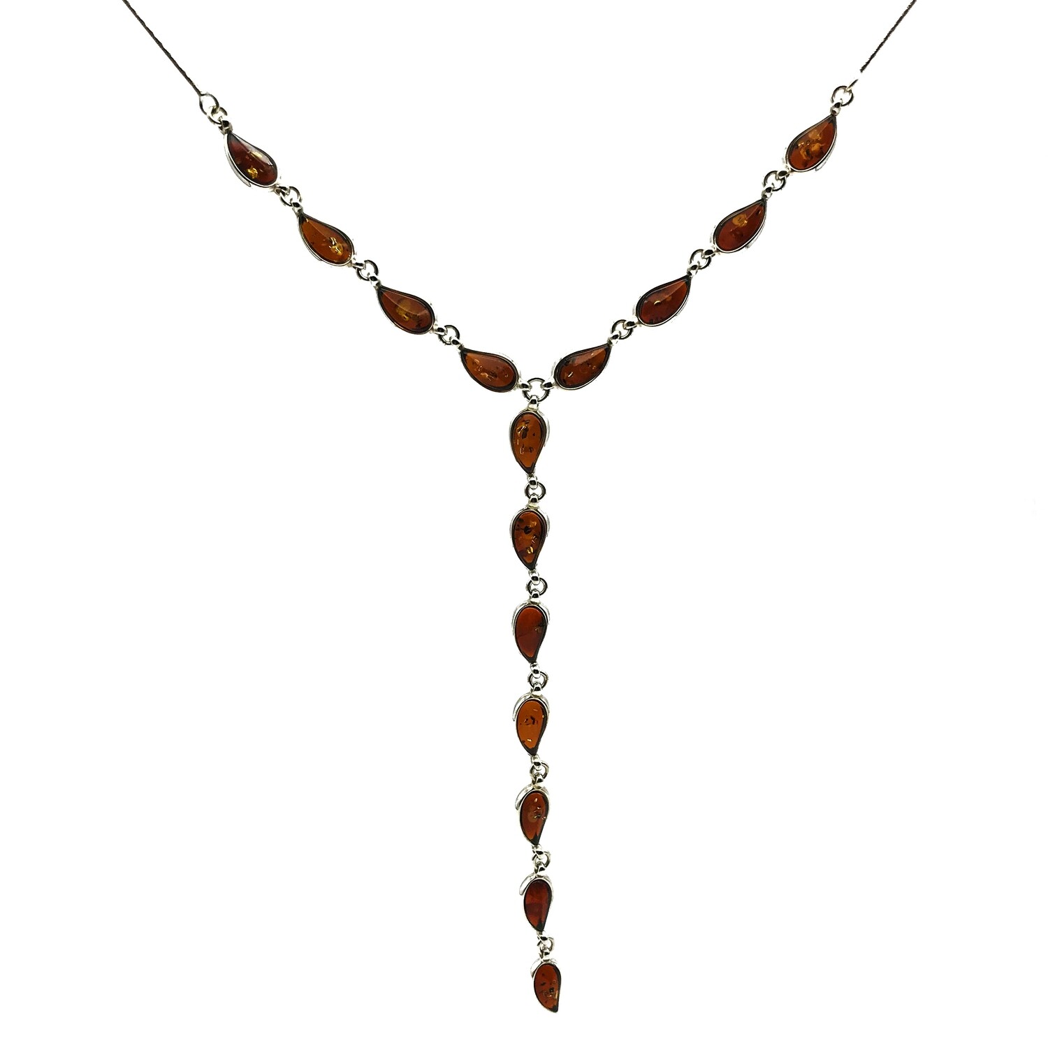 Silver and Amber Necklace