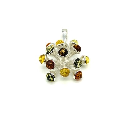 Silver and Amber Fireworks Pendant