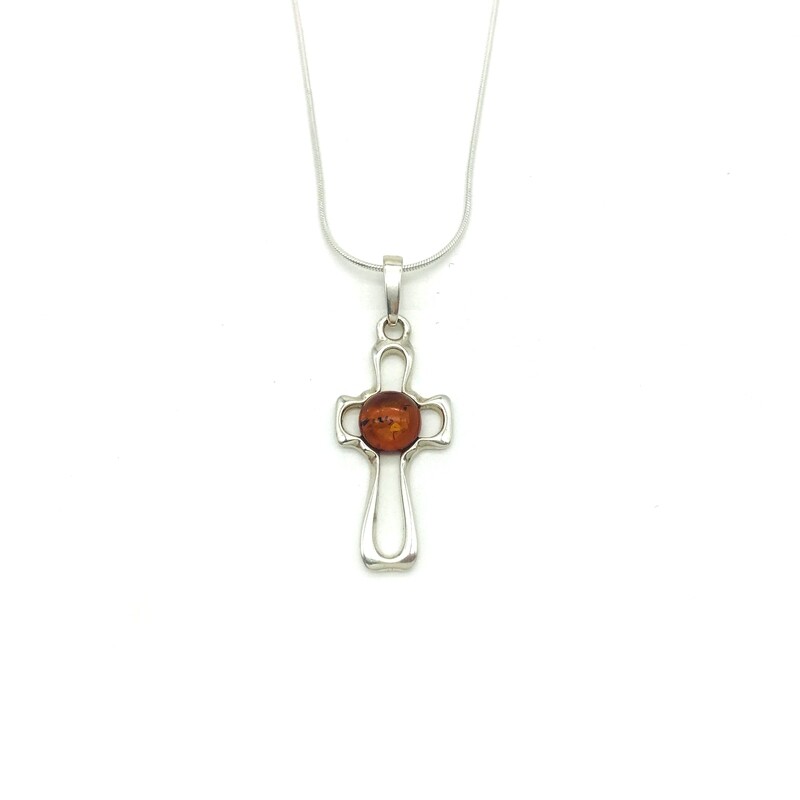 Silver and Amber Pendant