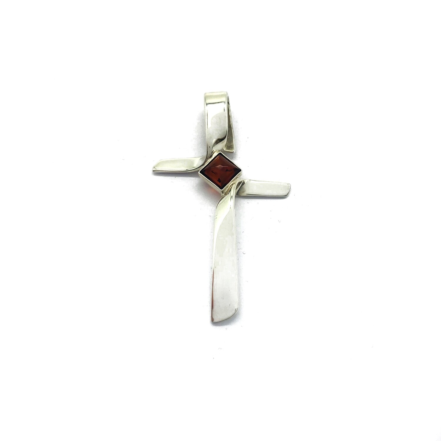 Silver and Amber Pendant