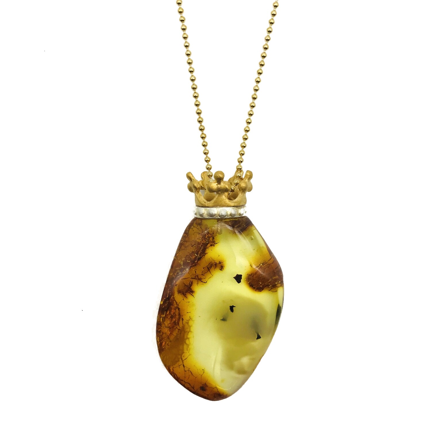 Silver and Amber Necklace