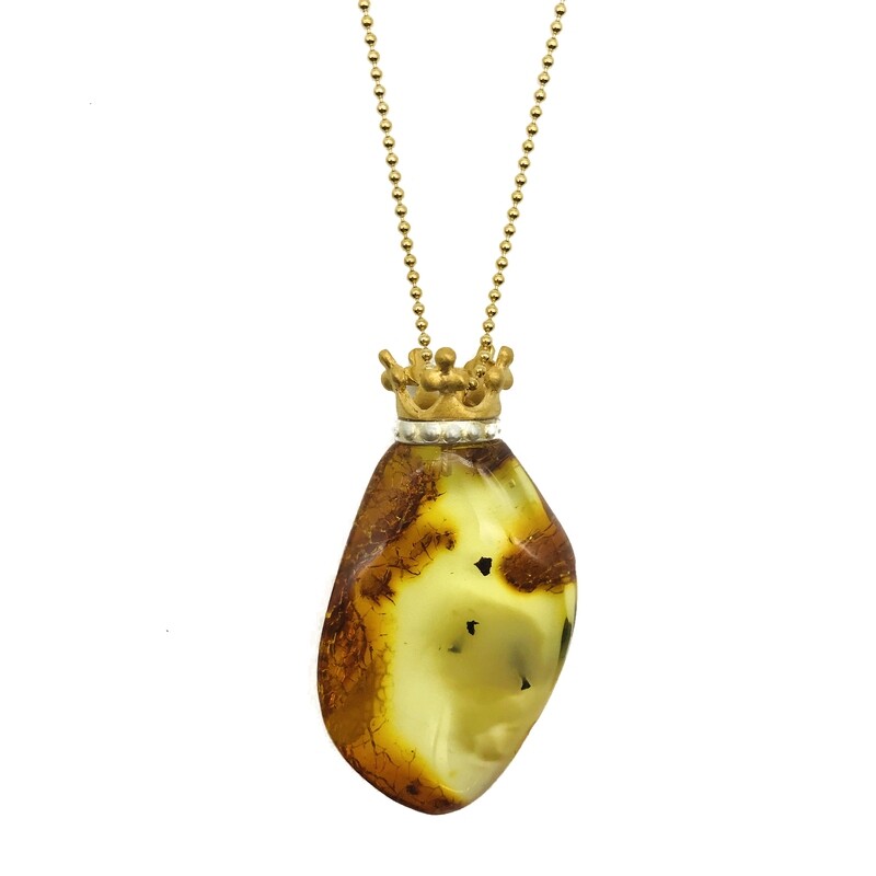 Silver and Amber Necklace