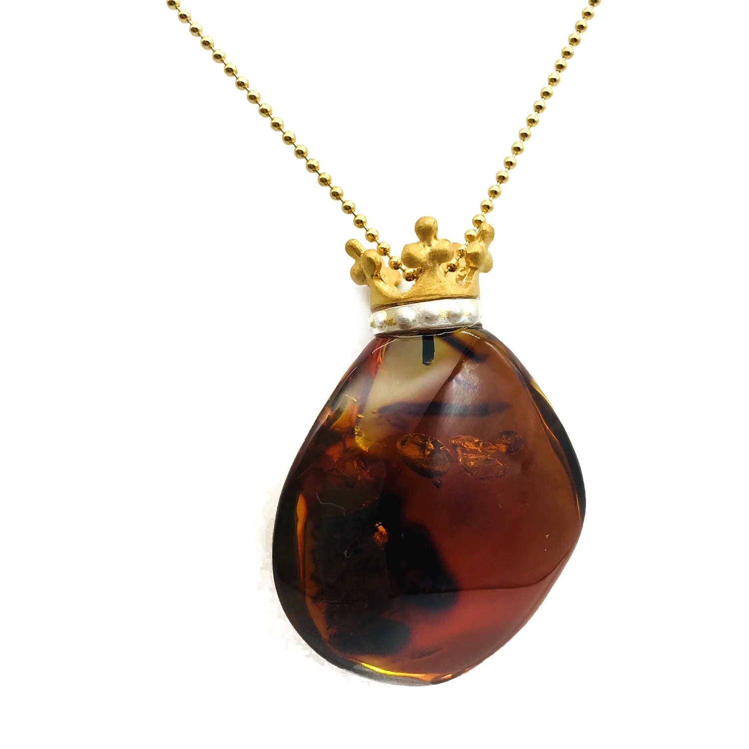 Silver and Amber Necklace