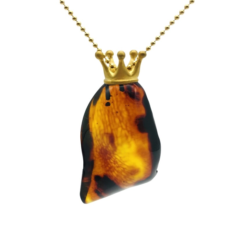 Silver and Amber Necklace