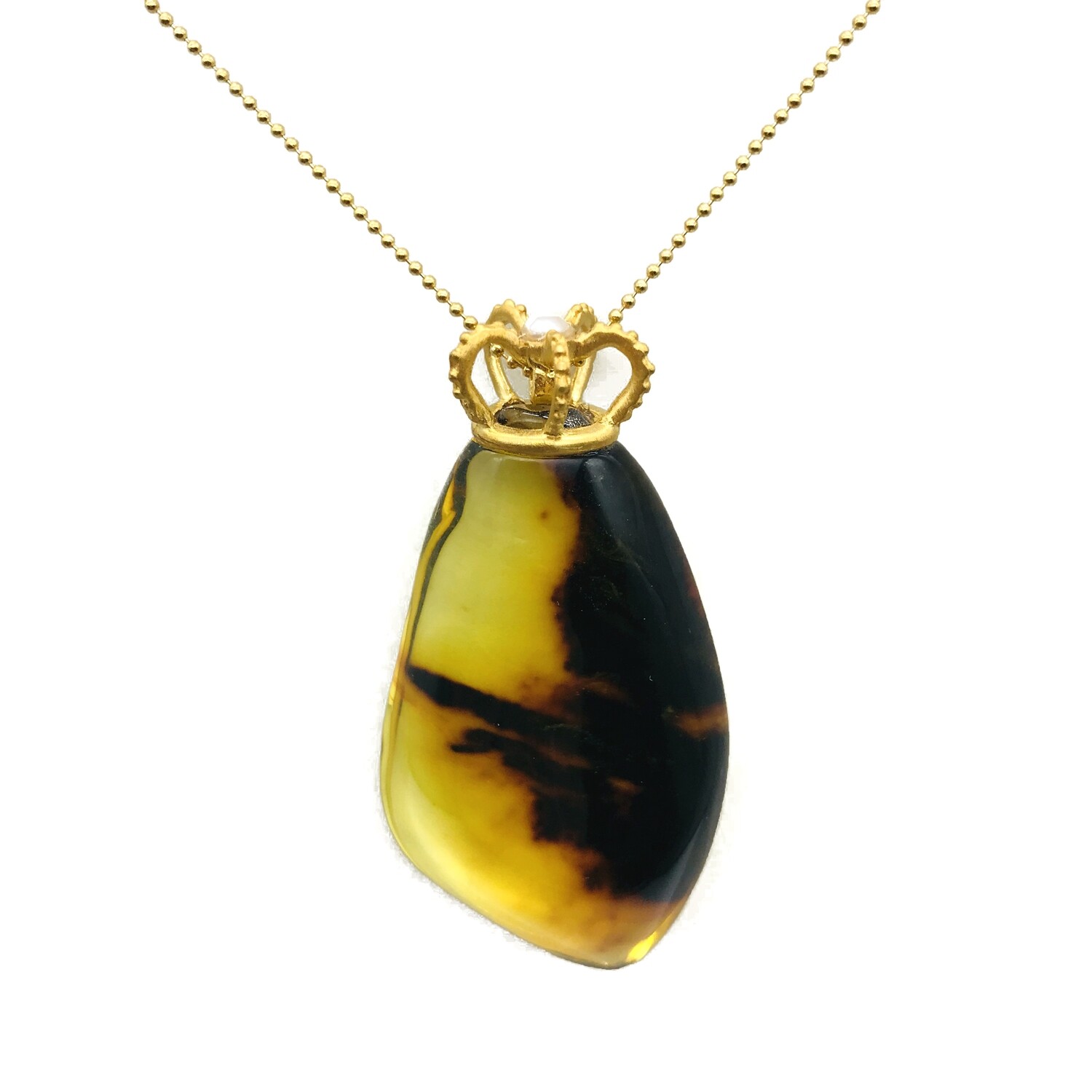Silver and Amber Necklace