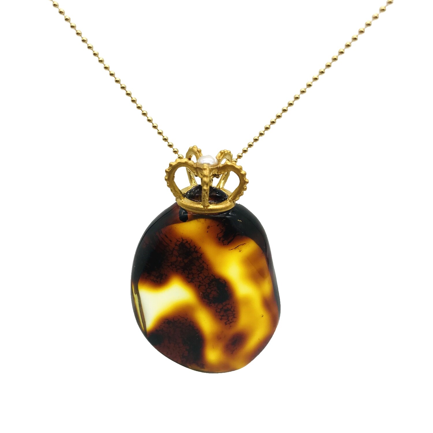 Silver and Amber Necklace
