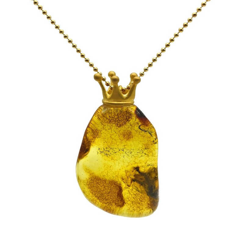 Silver and Amber Necklace