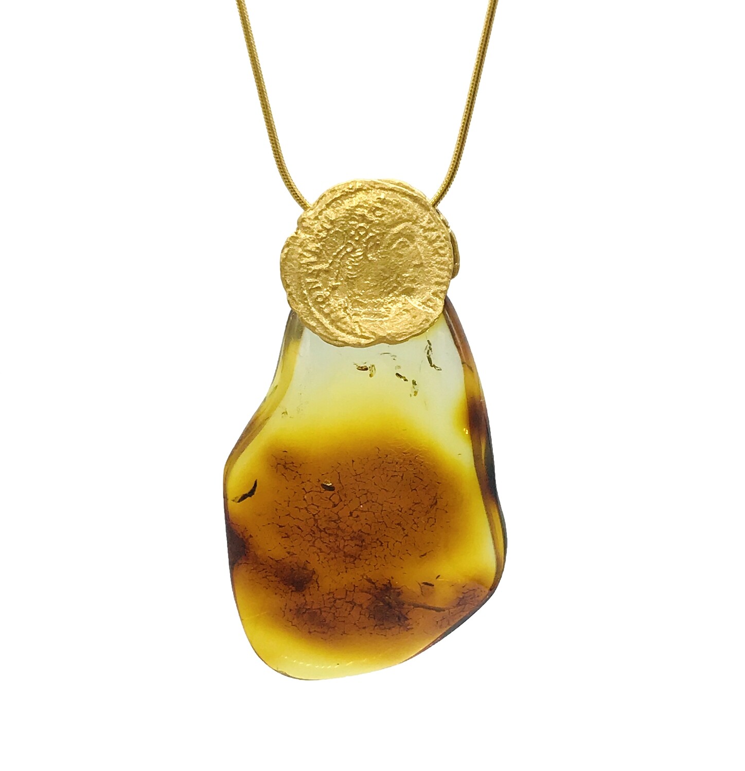 Silver and Amber Necklace