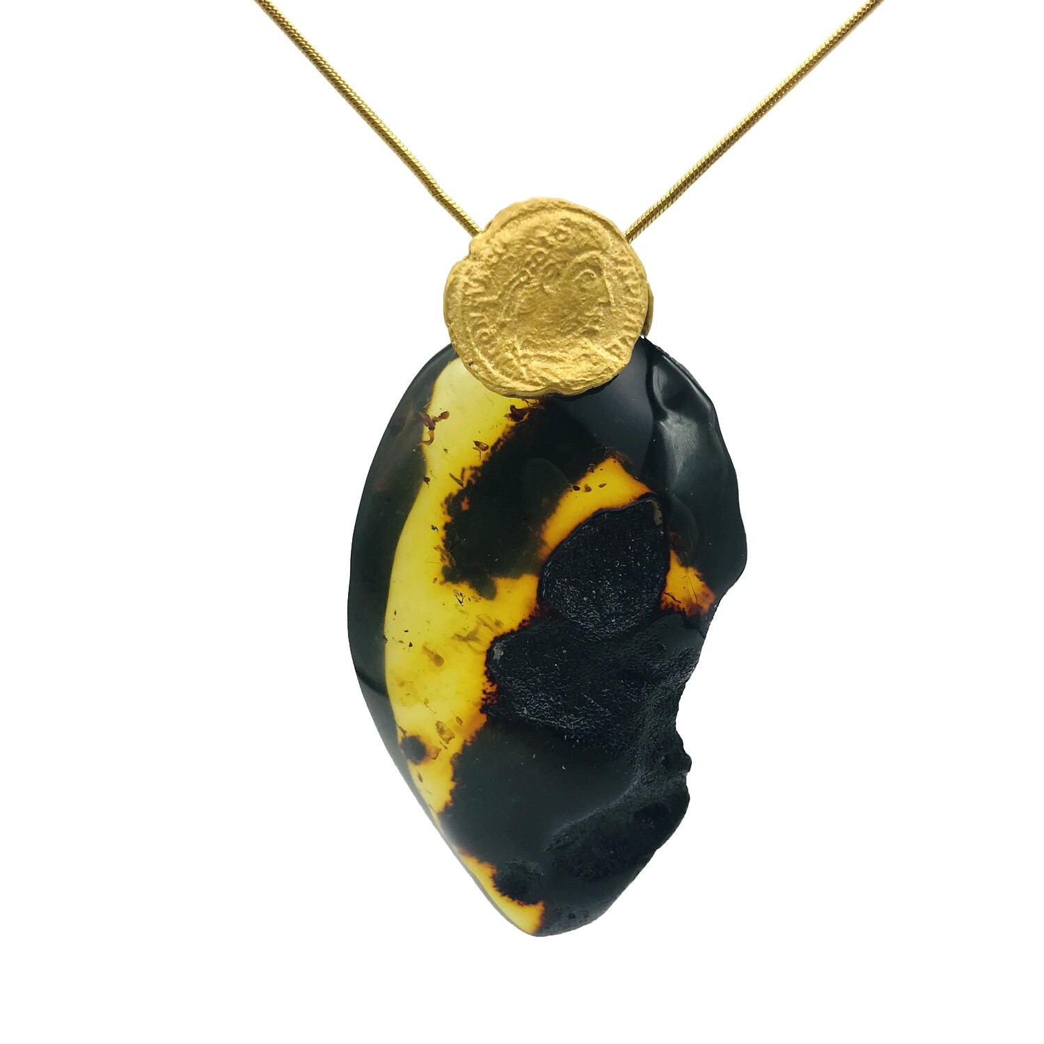Silver and Amber Necklace