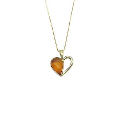 Silver and Amber Pendant