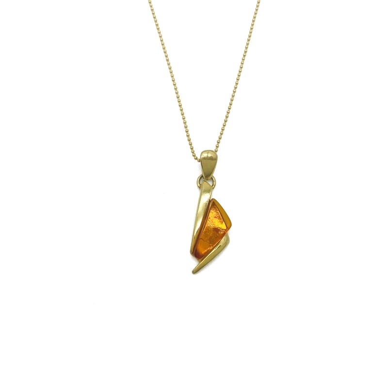 Silver and Amber Pendant